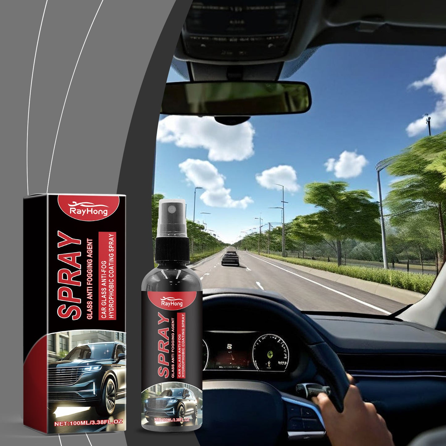 🚗💦 Ultimate Anti-Fog & Rain Repellent System - Drive With Confidence in Any Weather! ☔🌫️Dual-Action Formula: Crystal Clear Visibility in Rain, Fog & Frost - Professional Results in Just 5 Minutes