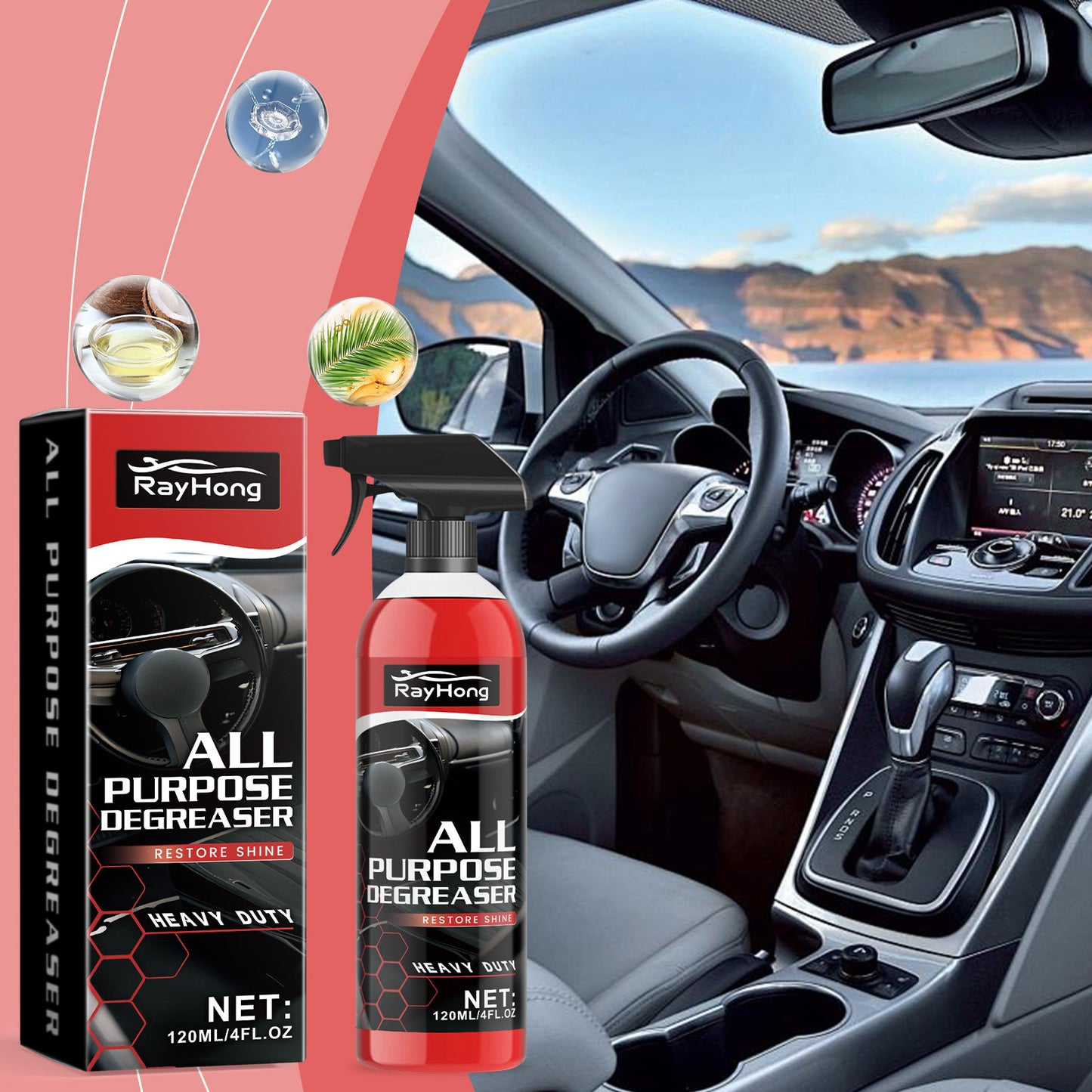 🚗✨ Ultimate Multi-Purpose Car Cleaner - Showroom Shine for All Surfaces!Revolutionary All-in-One Formula: Professional Detailing Results at Home - 60 Seconds to Spotless