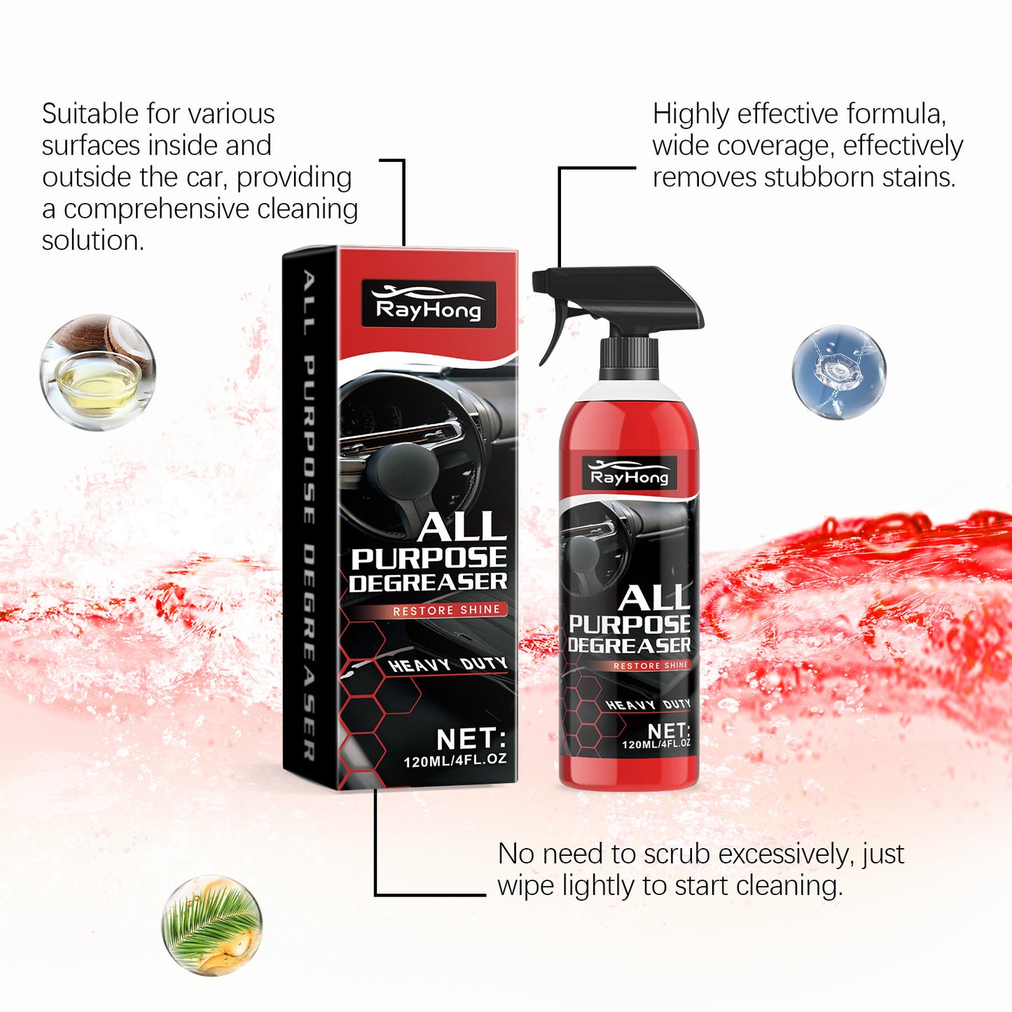 🚗✨ Ultimate Multi-Purpose Car Cleaner - Showroom Shine for All Surfaces!Revolutionary All-in-One Formula: Professional Detailing Results at Home - 60 Seconds to Spotless