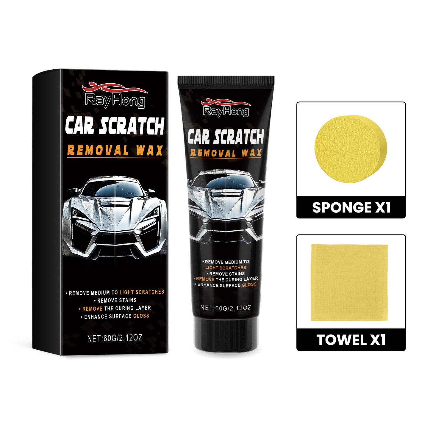 🚗✨ Professional Car Scratch Removal Wax - Restore Your Car's Showroom Shine! ✨🚗Advanced Formula Erases Years of Damage in Minutes - Complete with Professional Buffer Pad & Towel