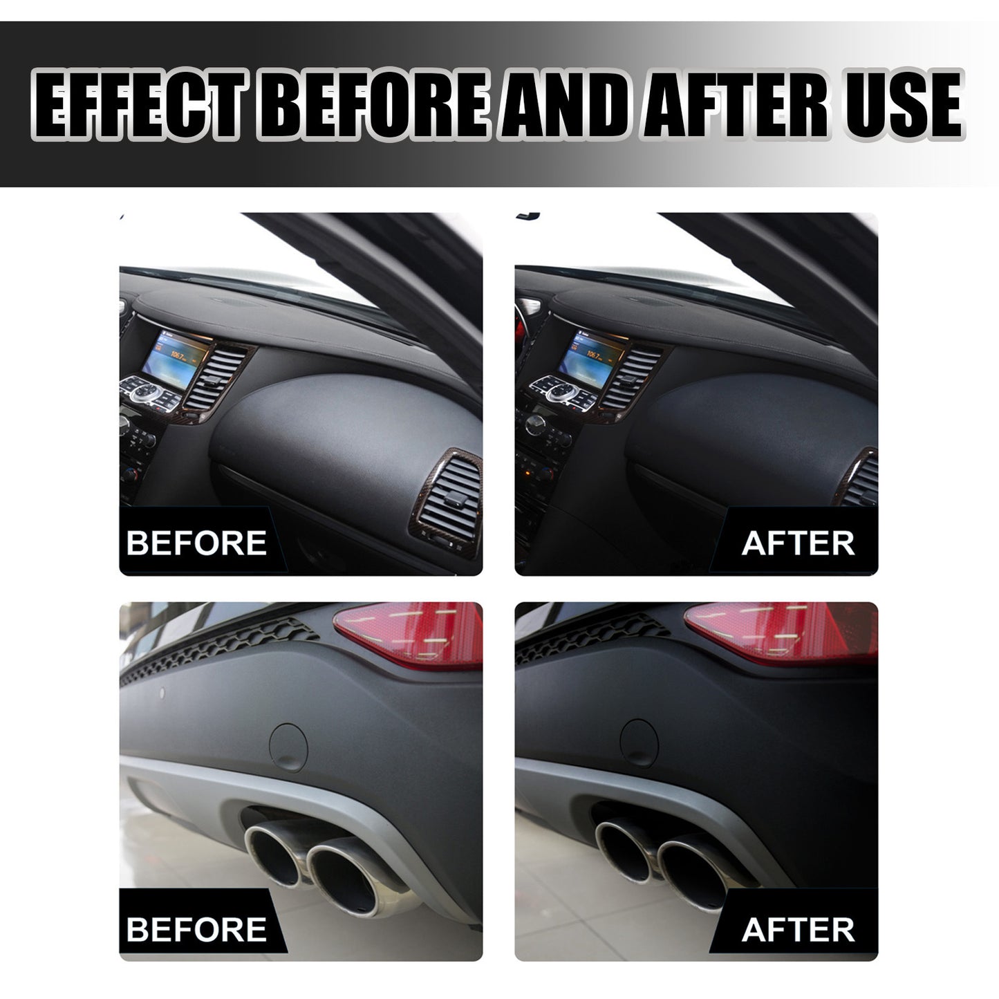 🌟 RayHong Ultimate Plastic & Trim Restorer - Rejuvenate Your Vehicle's Surfaces for Months, Not Days! 🌟Professional-Grade Formula: Restore, Seal & Protect All Plastic, Rubber & Vinyl Surfaces with One Easy Application