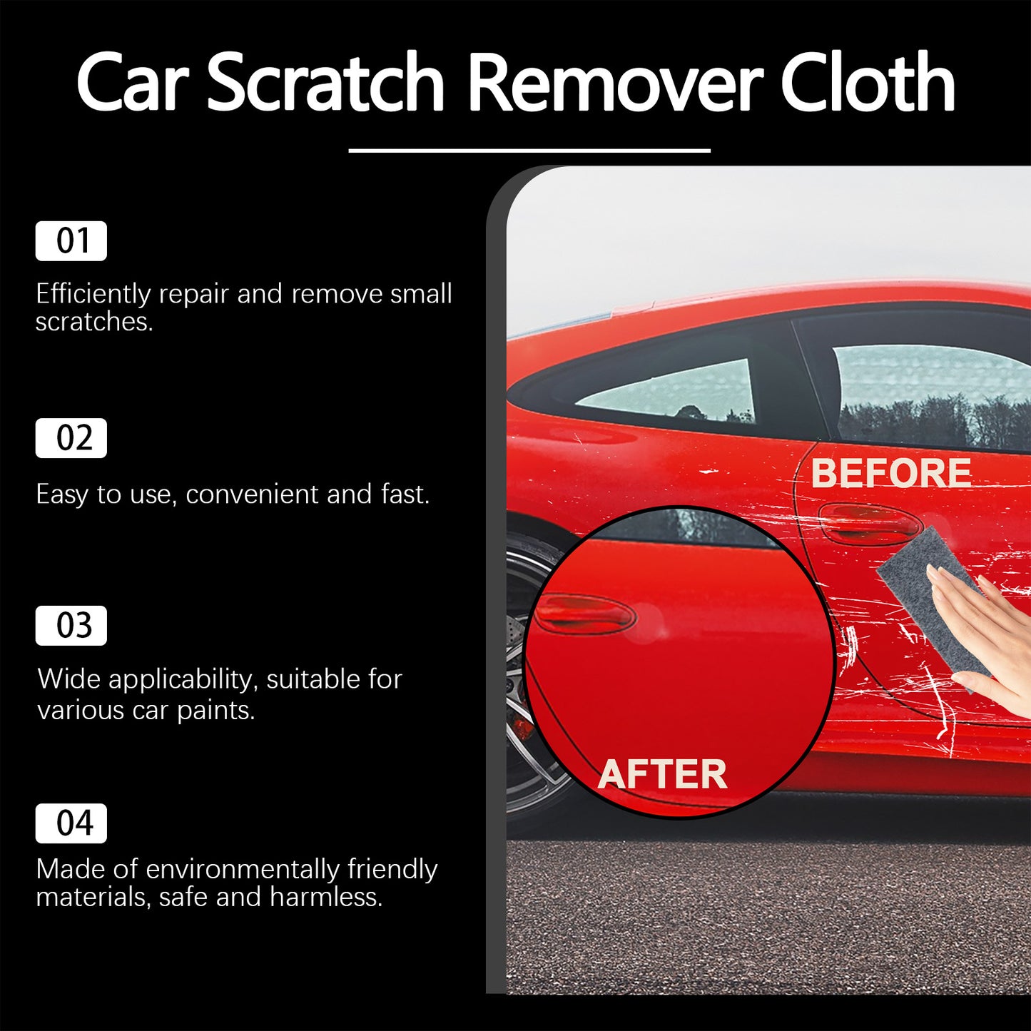 🚗✨ Revolutionary Nano Sparkle Cloth - Erase Scratches Like Magic! ✨🚗Professional Scratch Repair In Seconds - No Chemicals, No Tools, Just Wipe Away Imperfections