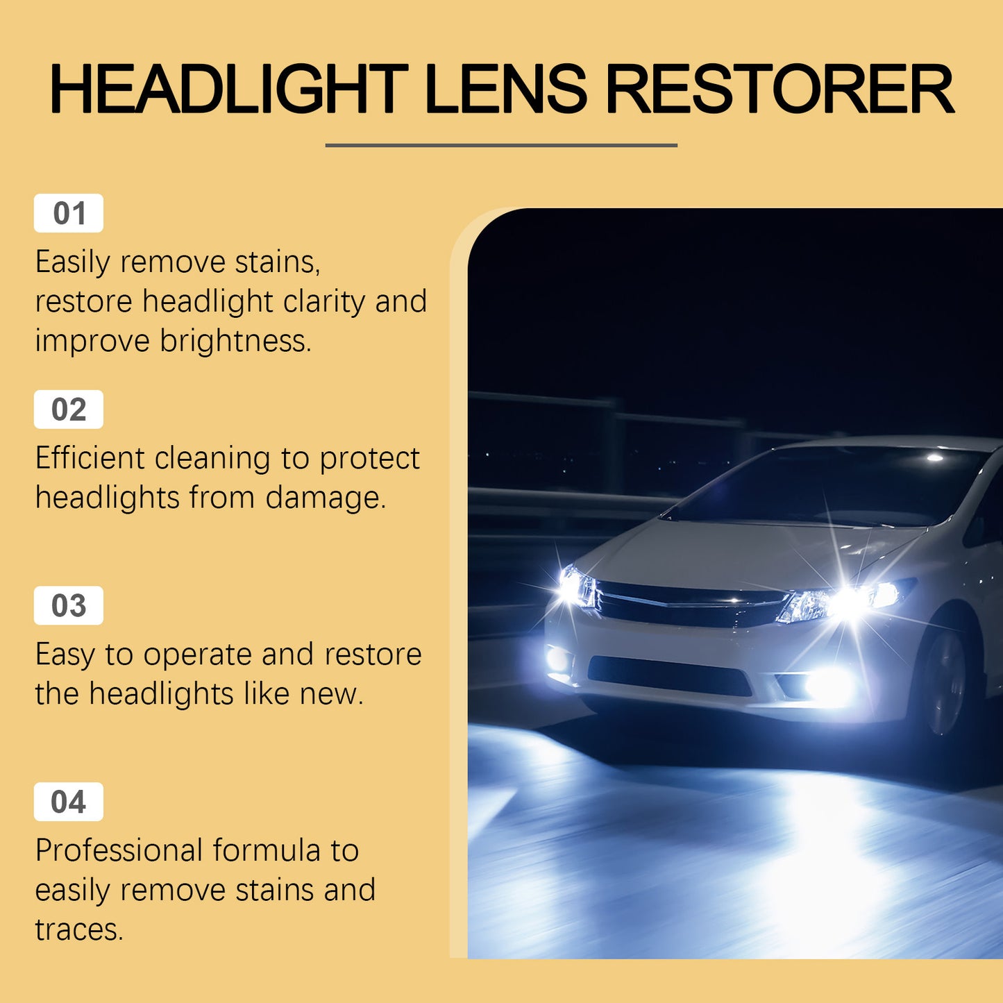 🚗💡 Professional Headlight Protection System - Crystal Clear Visibility for a FULL YEAR! Revolutionary UV-Blocking Formula: Prevents Yellowing, Cloudiness & Oxidation - Professional Results in Just 2 Minutes