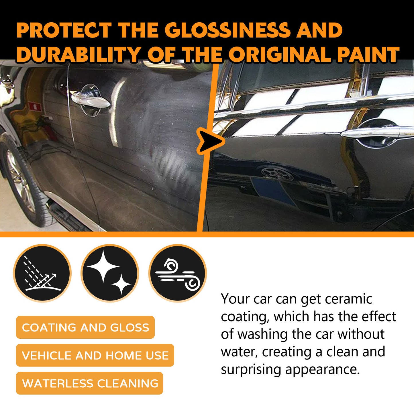 🚗💦 Next-Gen Ceramic Coating Spray - Professional Protection in a Bottle! ✨🛡️3-in-1 Formula: Clean, Coat & Protect in ONE Step - Now with Advanced UV Shield Technology