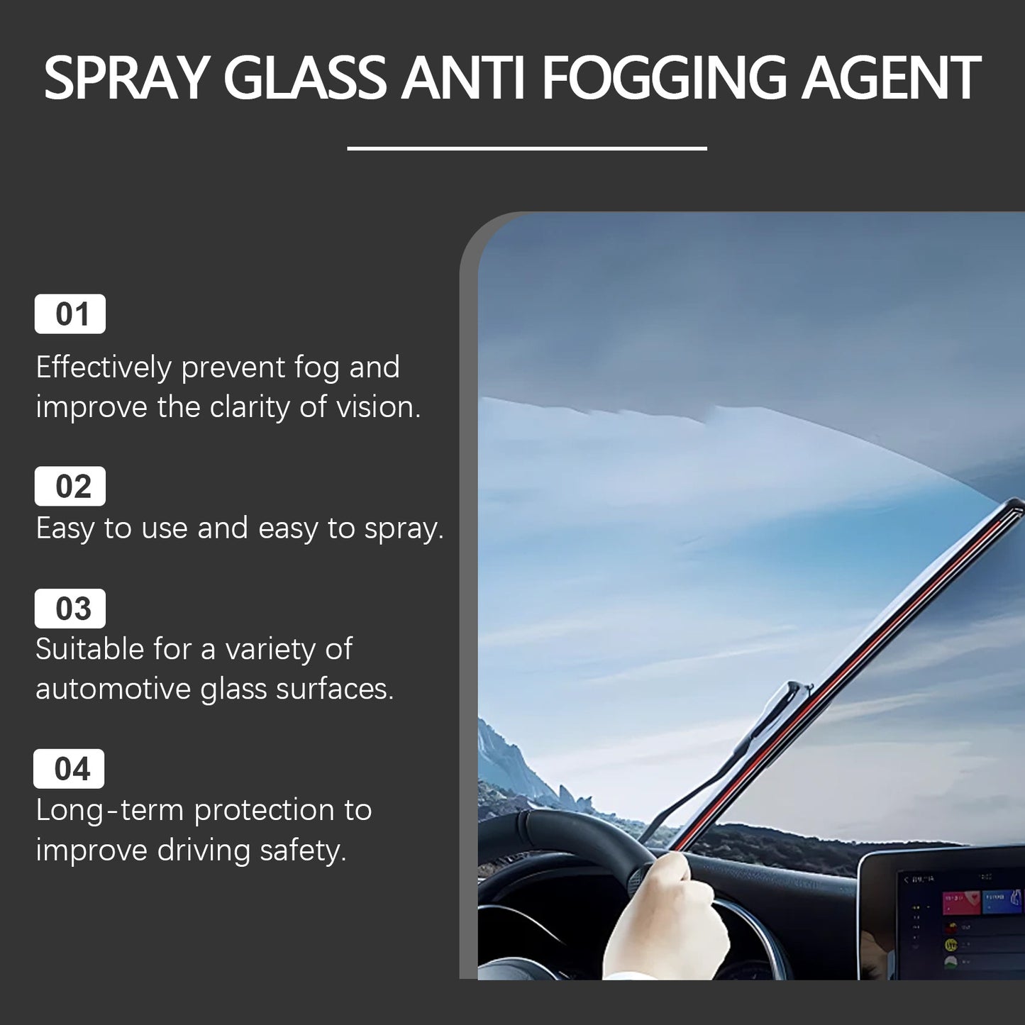 🚗💦 Ultimate Anti-Fog & Rain Repellent System - Drive With Confidence in Any Weather! ☔🌫️Dual-Action Formula: Crystal Clear Visibility in Rain, Fog & Frost - Professional Results in Just 5 Minutes