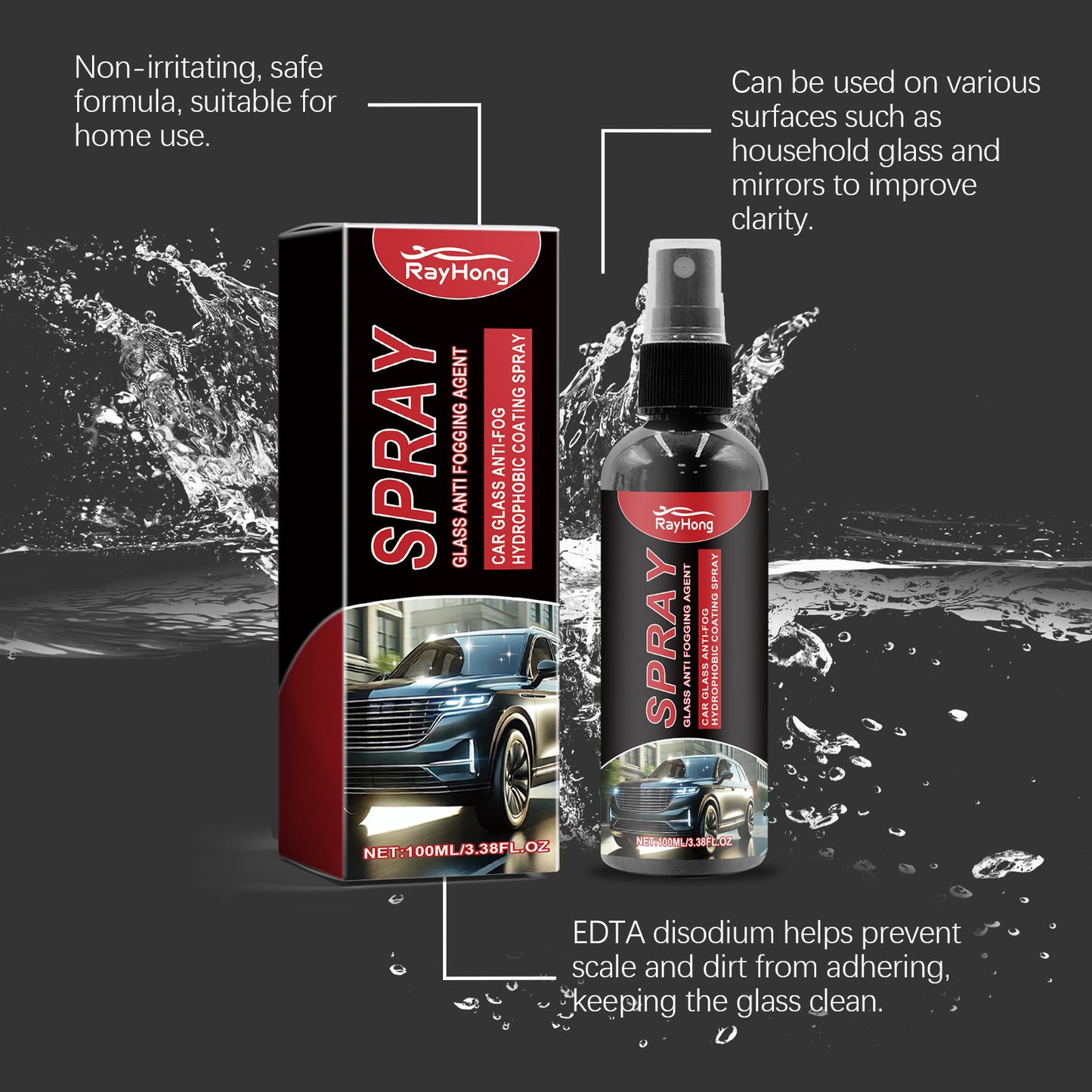 🚗💦 Ultimate Anti-Fog & Rain Repellent System - Drive With Confidence in Any Weather! ☔🌫️Dual-Action Formula: Crystal Clear Visibility in Rain, Fog & Frost - Professional Results in Just 5 Minutes