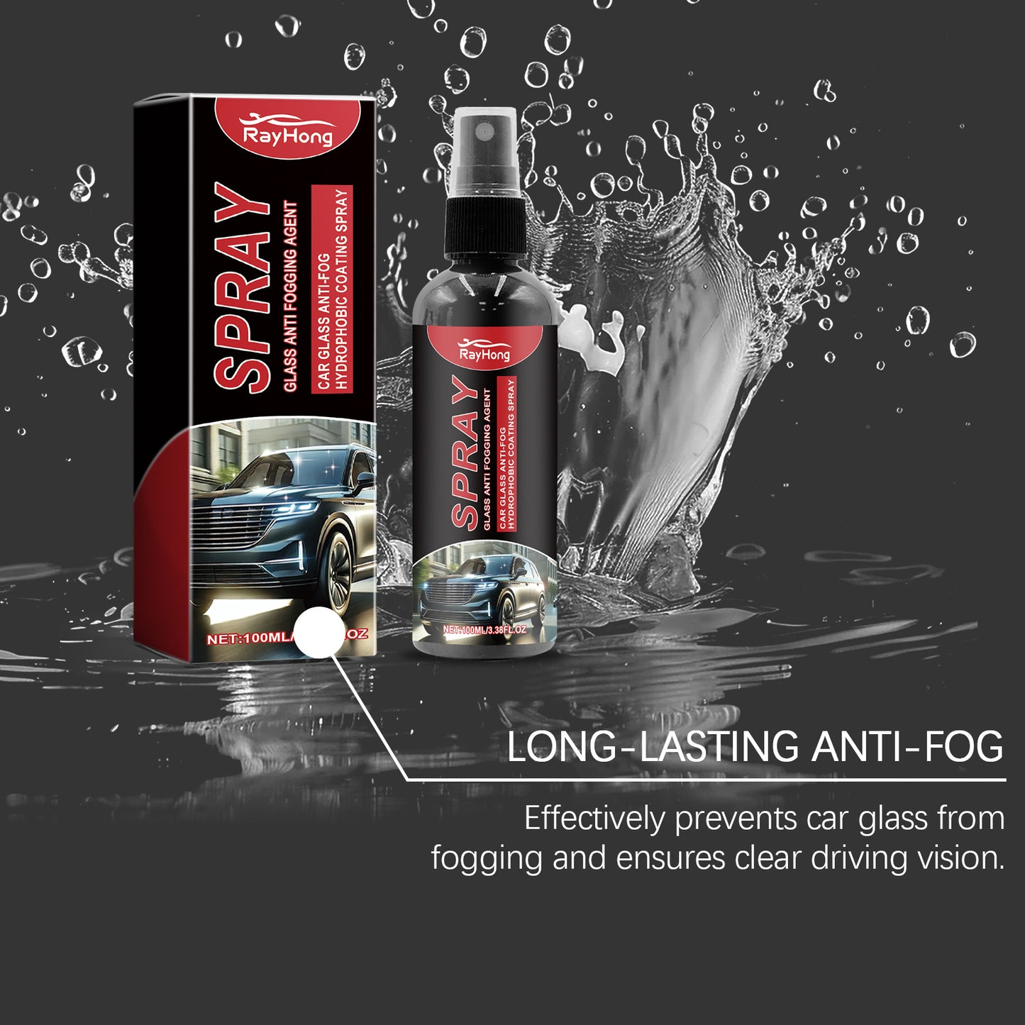 🚗💦 Ultimate Anti-Fog & Rain Repellent System - Drive With Confidence in Any Weather! ☔🌫️Dual-Action Formula: Crystal Clear Visibility in Rain, Fog & Frost - Professional Results in Just 5 Minutes