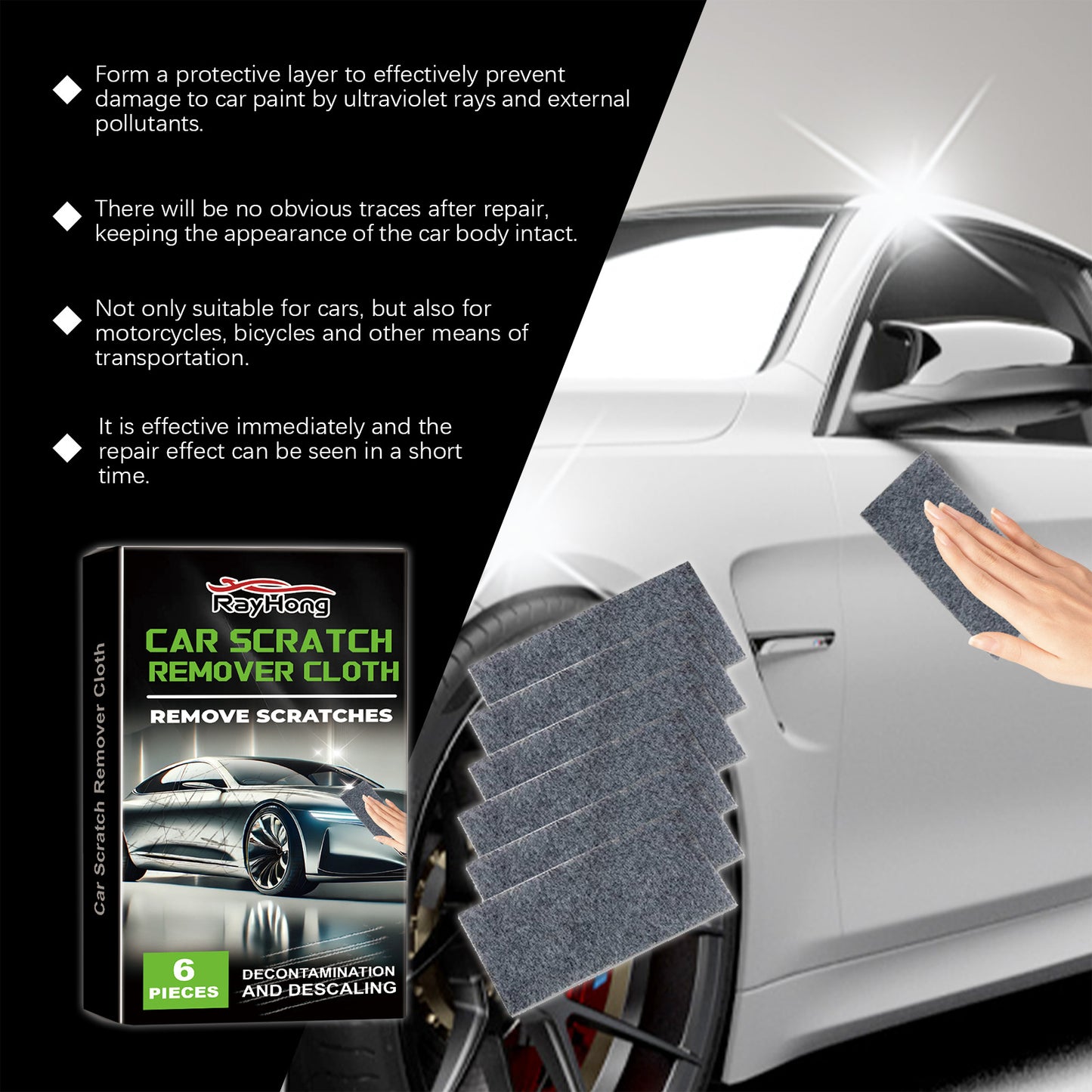 🚗✨ Revolutionary Nano Sparkle Cloth - Erase Scratches Like Magic! ✨🚗Professional Scratch Repair In Seconds - No Chemicals, No Tools, Just Wipe Away Imperfections